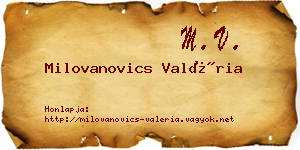 Milovanovics Valéria névjegykártya